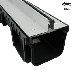 Canal drenagem oculta central Aço e PVC 100 x 12,3