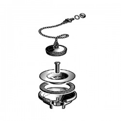 Válvula Inox com tampa e corrente de segurança para lava-louças Ø 115 mm