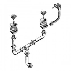Válvula Inox 1 e 1/2 sifões para lava-louças Ø 115 mm