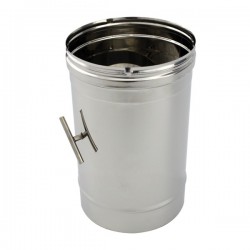 Tubo de chaminé c/registo em Inox simples 33cm