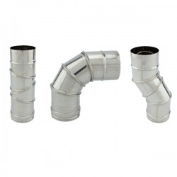 Curva regulável 0º à 90º para chaminé em Inox simples