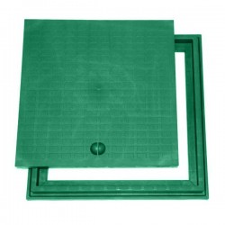 Tampa + moldura em polipropileno verde 30x30 cm