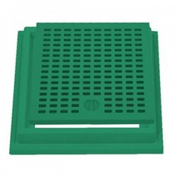 Grelha + aro em polipropileno verde 40x40 cm