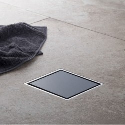 Sifão de duche em Inox e vidro Preto 10x10 PREMIUM LINE