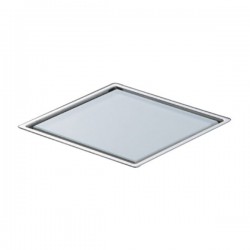Sifão de duche em Inox e vidro branco 10x10 PREMIUM LINE