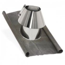 Cobre águas c/gola em chumbo-Inox para chaminé 5º a 35º